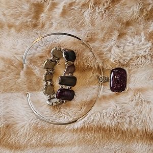 Lia Sophie silver / purple choker and matching bracelet